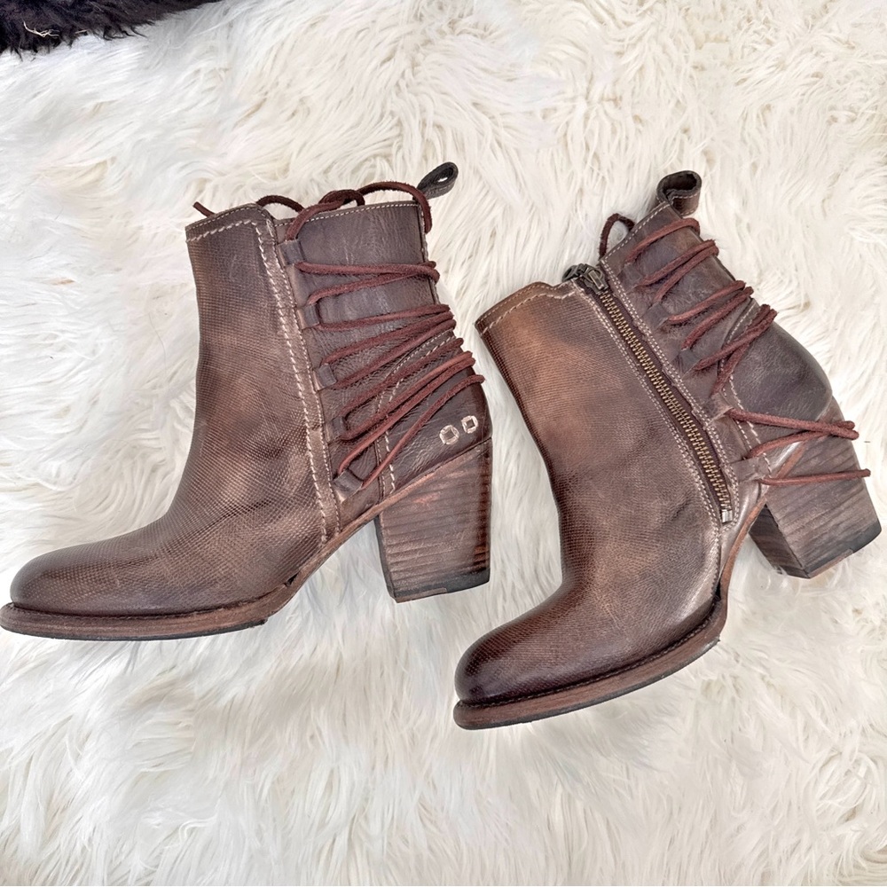 Bed Stu Distressed Brown Ankle Boots - Picture 2 of 5